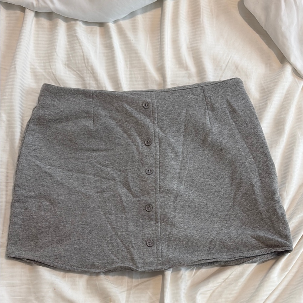 Gray Mini Pencil Skirt for Work